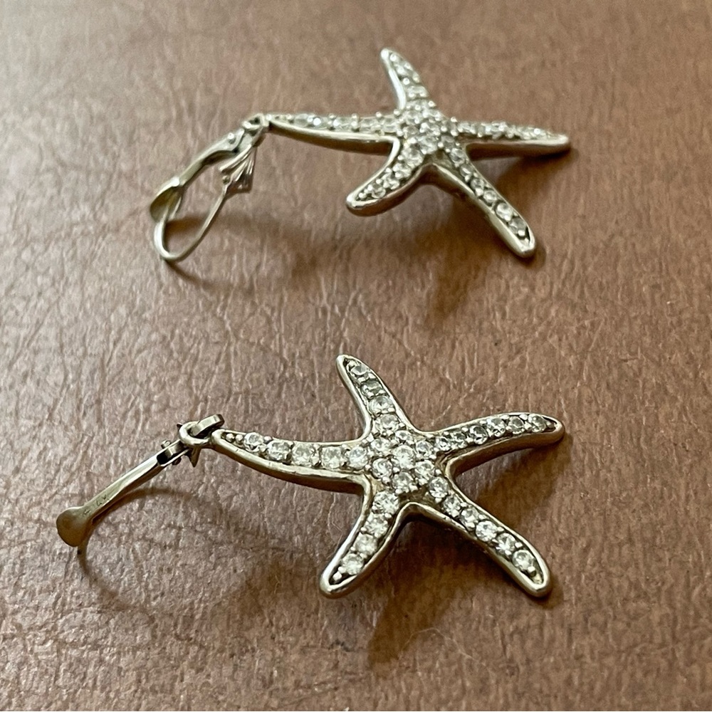 Sterling Silver 925 and crystal starfish pendant and drop earrings- boutique - Picture 15 of 16